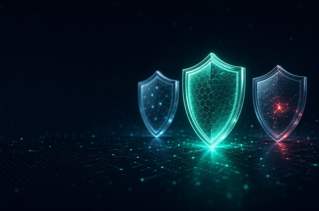 Abstract shield weighing several gambling blockers side by side